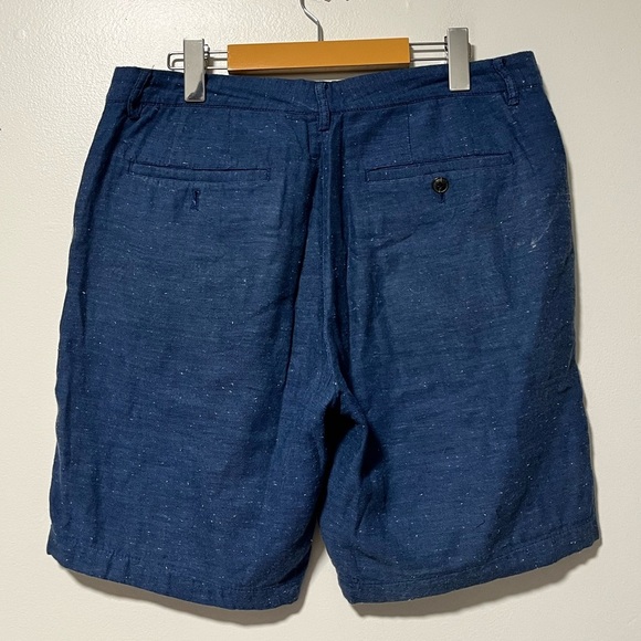 Club Monaco Maddox Fit Men’s Blue Linen-Blend Shorts Size 31 - Classic - Picture 10 of 10